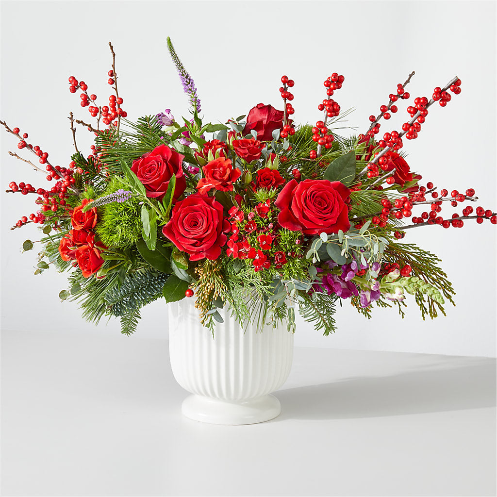 Big Red Bow Bouquet – Luxe Arrangements, Agawam MA
