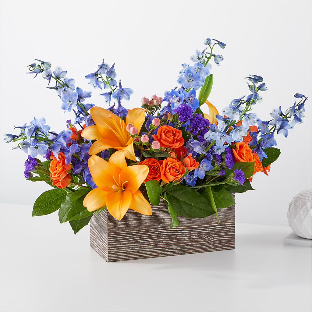 Radiant Citrus Box Bouquet – Luxe Arrangements, Agawam MA