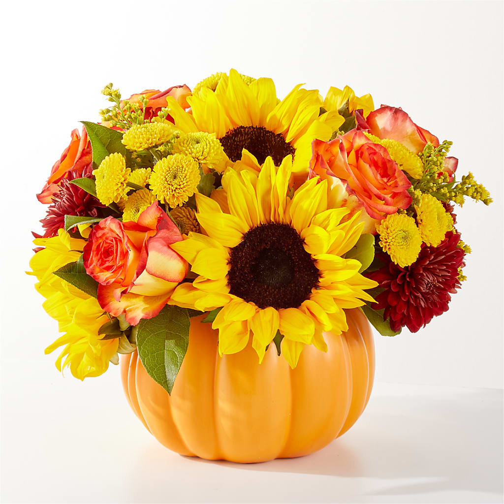 Golden Gourd Pumpkin Bouquet – Luxe Arrangements, Agawam MA