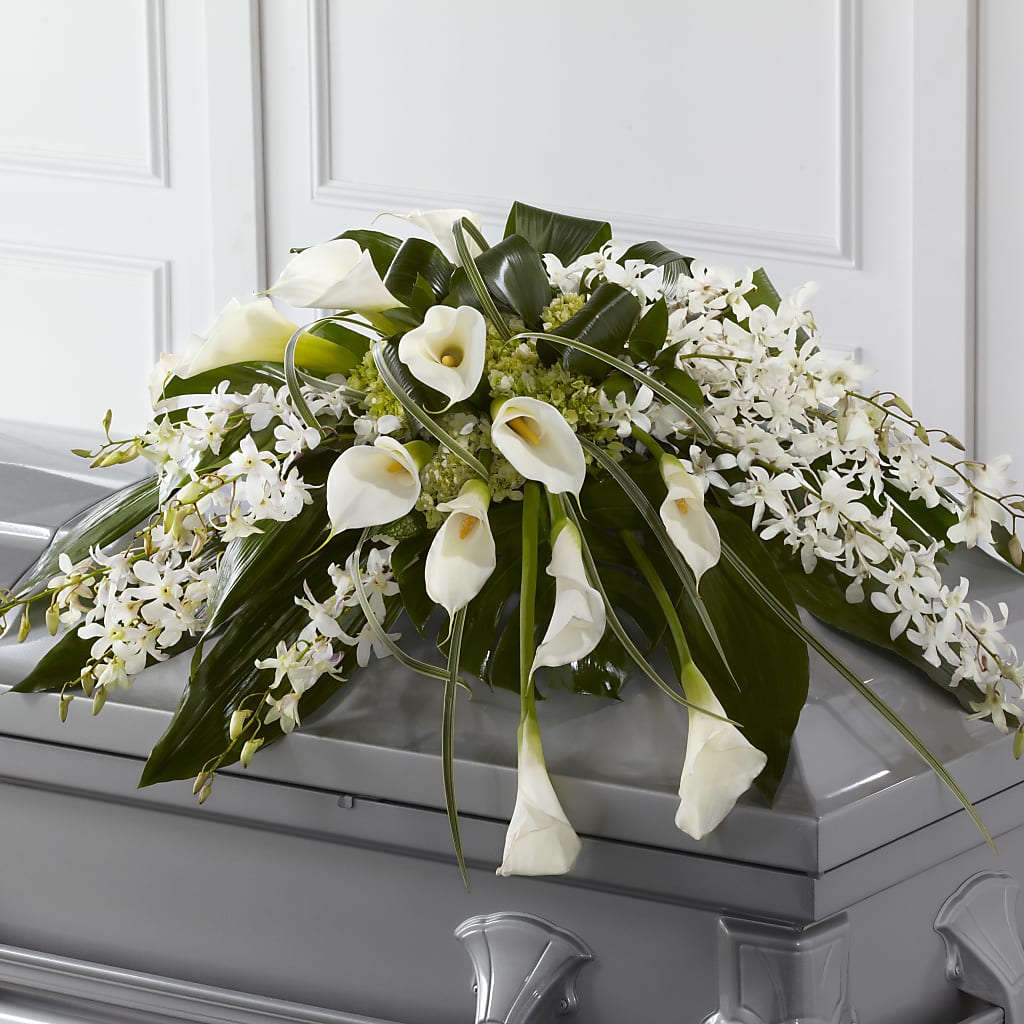 Angel Wings Casket Spray – Luxe Arrangements, Agawam MA