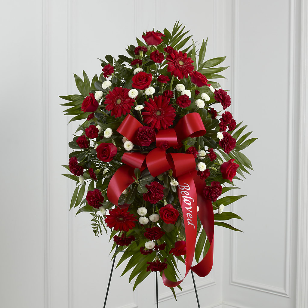 Treasured Memories Standing Spray – Luxe Arrangements, Agawam MA