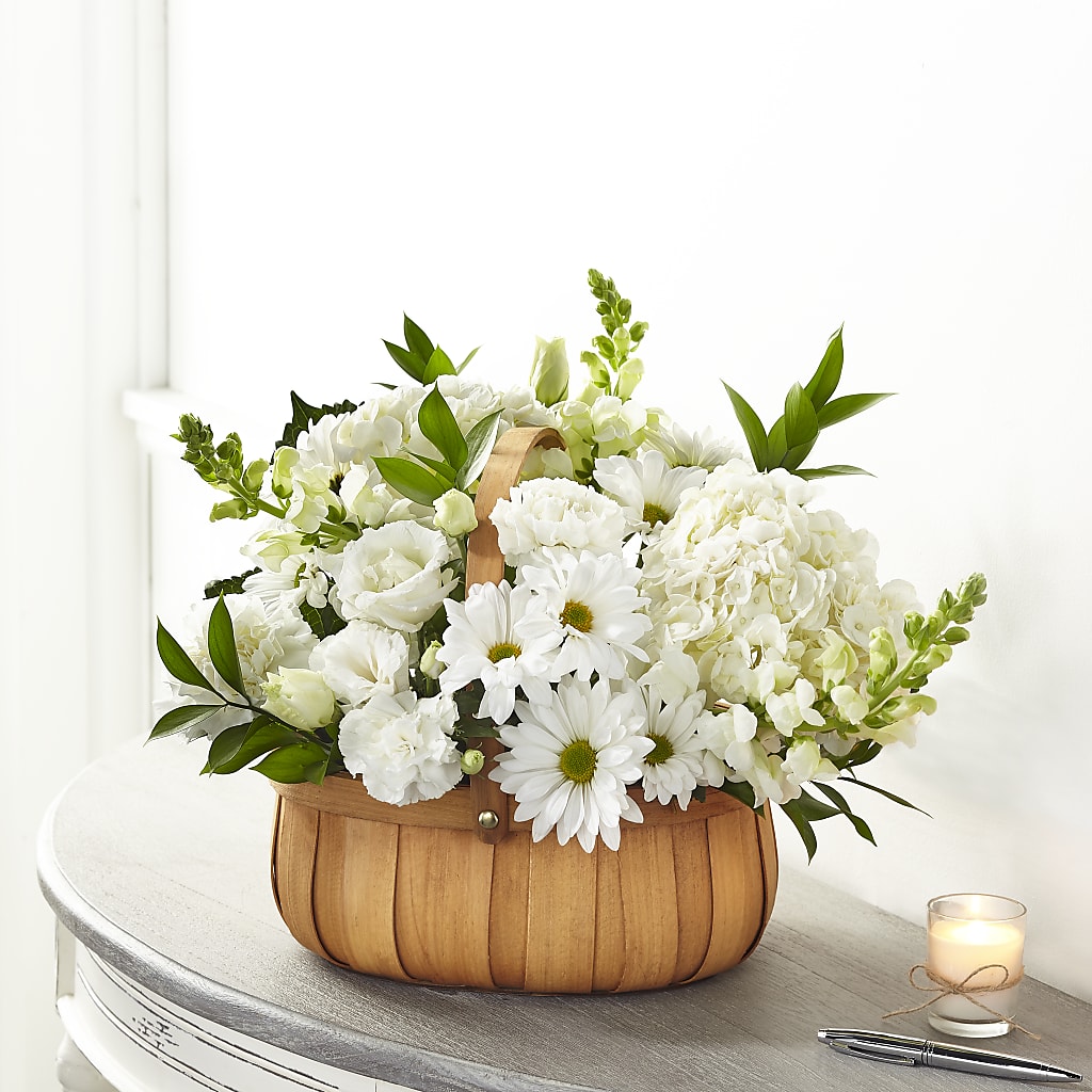 Pure Ivory Basket – Luxe Arrangements, Agawam MA