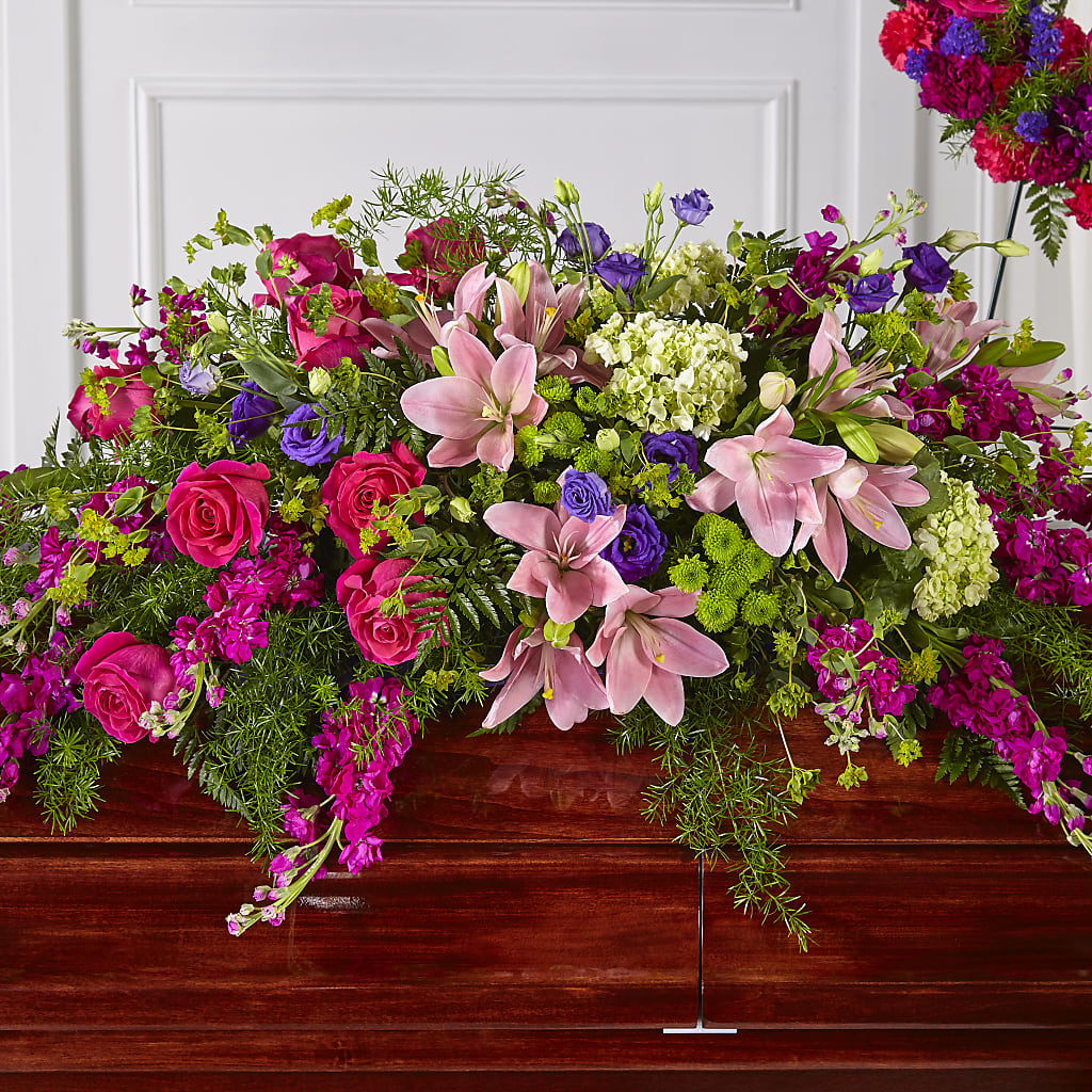 Radiant Tribute Casket Spray – Luxe Arrangements, Agawam MA