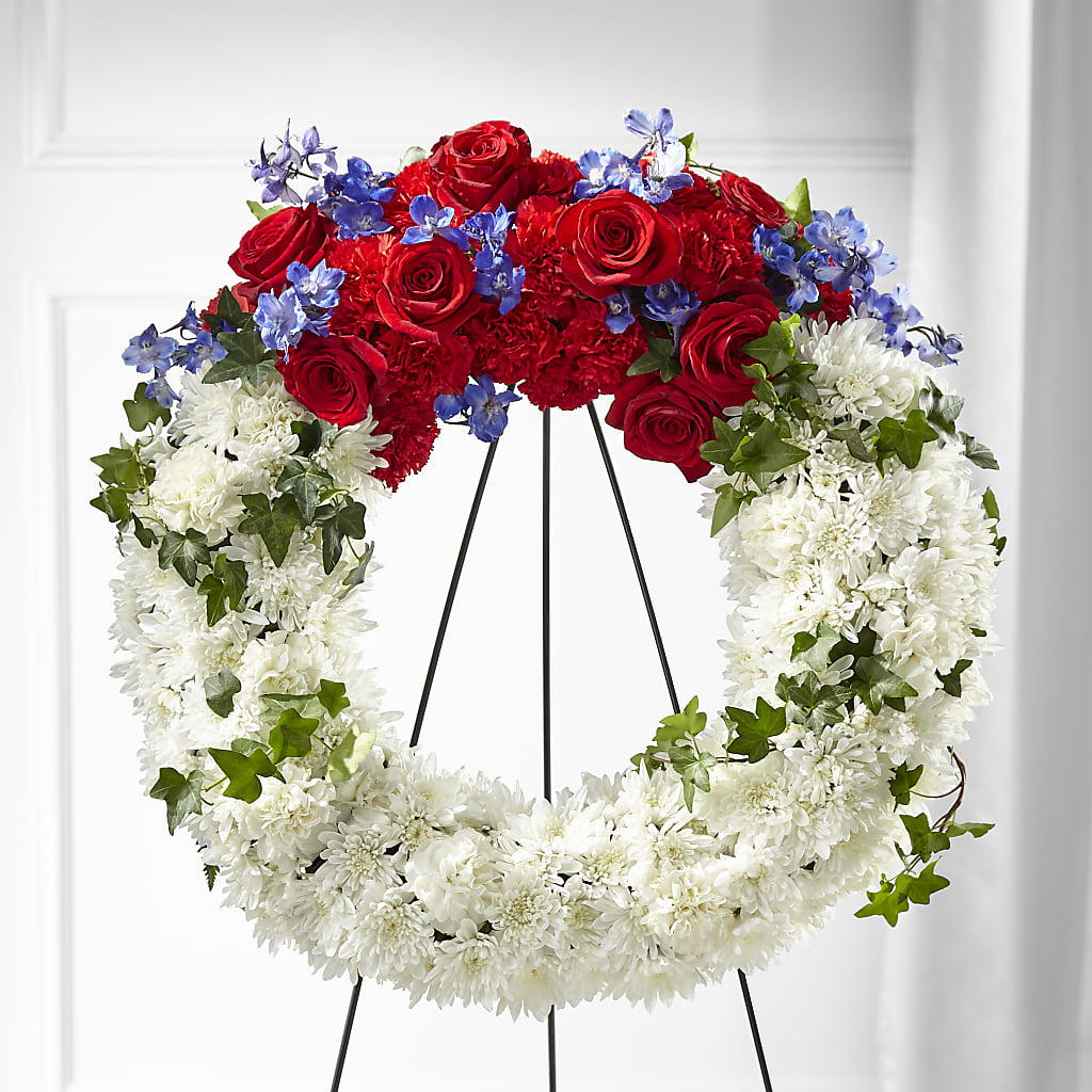 Patriotic Passion Wreath – Luxe Arrangements, Agawam MA