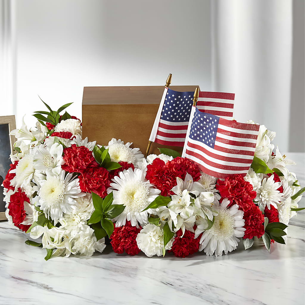 Spirit of Patriotism Cremation Adornment – Luxe Arrangements, Agawam MA