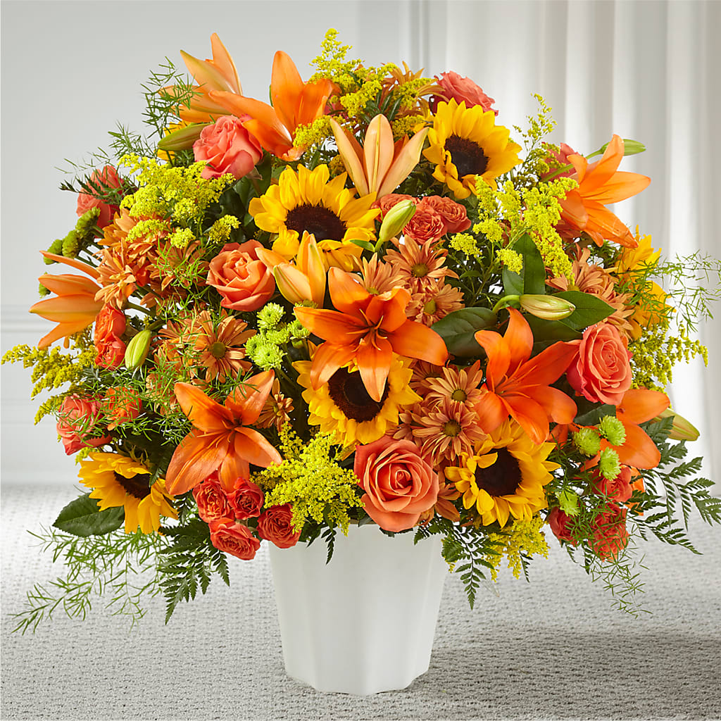 Harvest Thoughts Floor Basket – Luxe Arrangements, Agawam MA