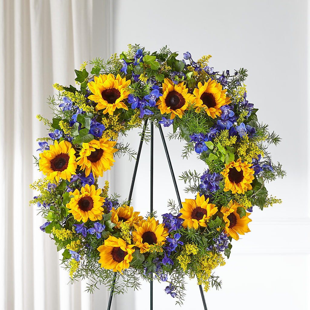 Bright Rays Wreath – Luxe Arrangements, Agawam MA