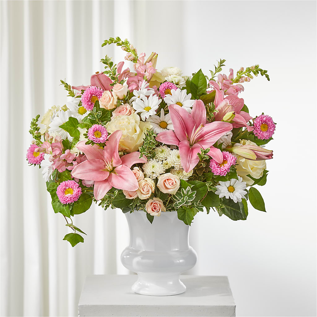 Empathetic Blooms Urn Arrangement – Luxe Arrangements, Agawam MA