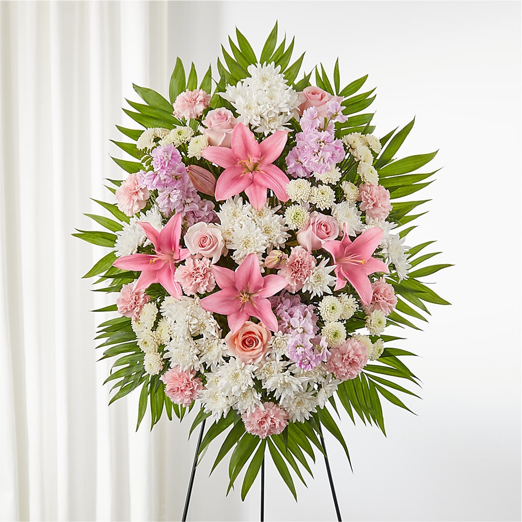 Offering Solace Standing Spray – Luxe Arrangements, Agawam MA