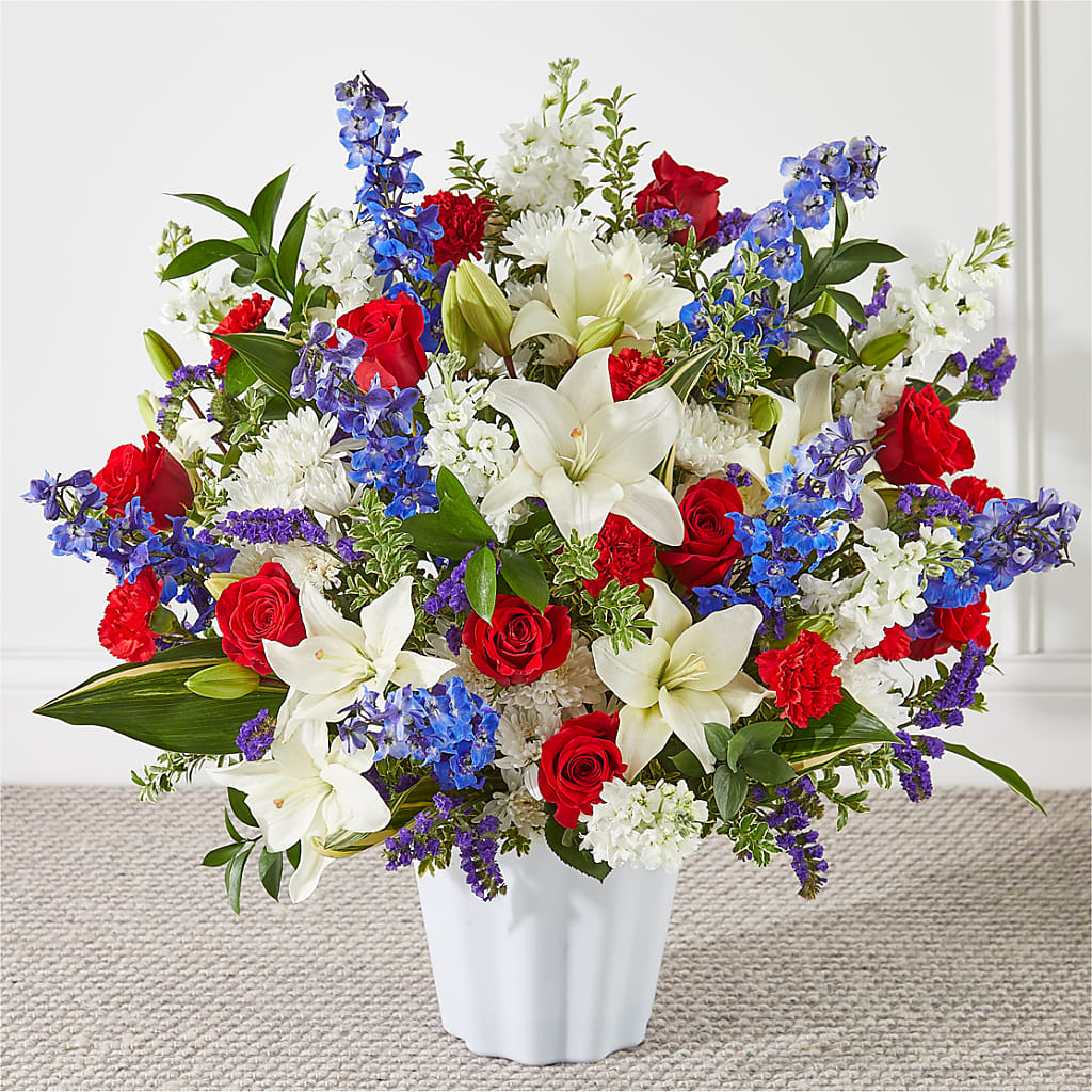 Consoled Floor Basket – Luxe Arrangements, Agawam MA