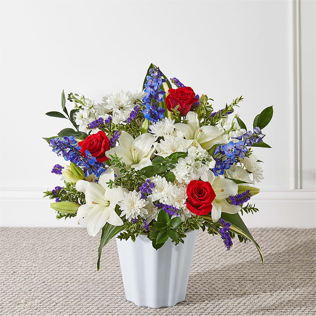 Consoled Floor Basket – Luxe Arrangements, Agawam MA