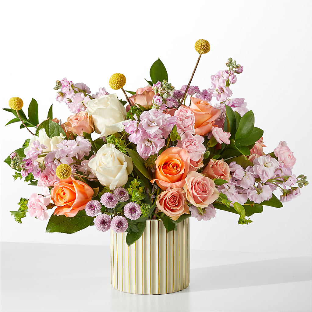 French Market Bouquet with Ivory Vase – Luxe Arrangements, Agawam MA