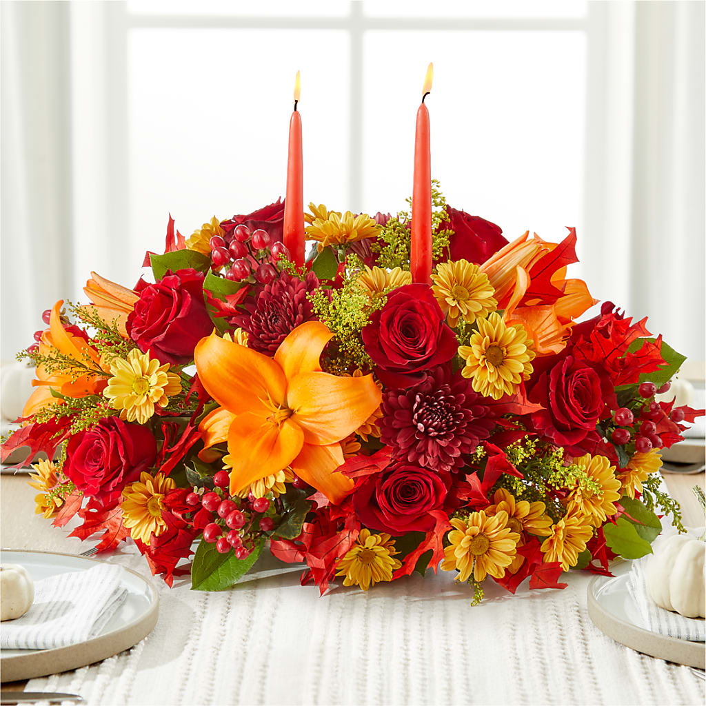 Autumn's Embrace Centerpiece – Luxe Arrangements, Agawam MA