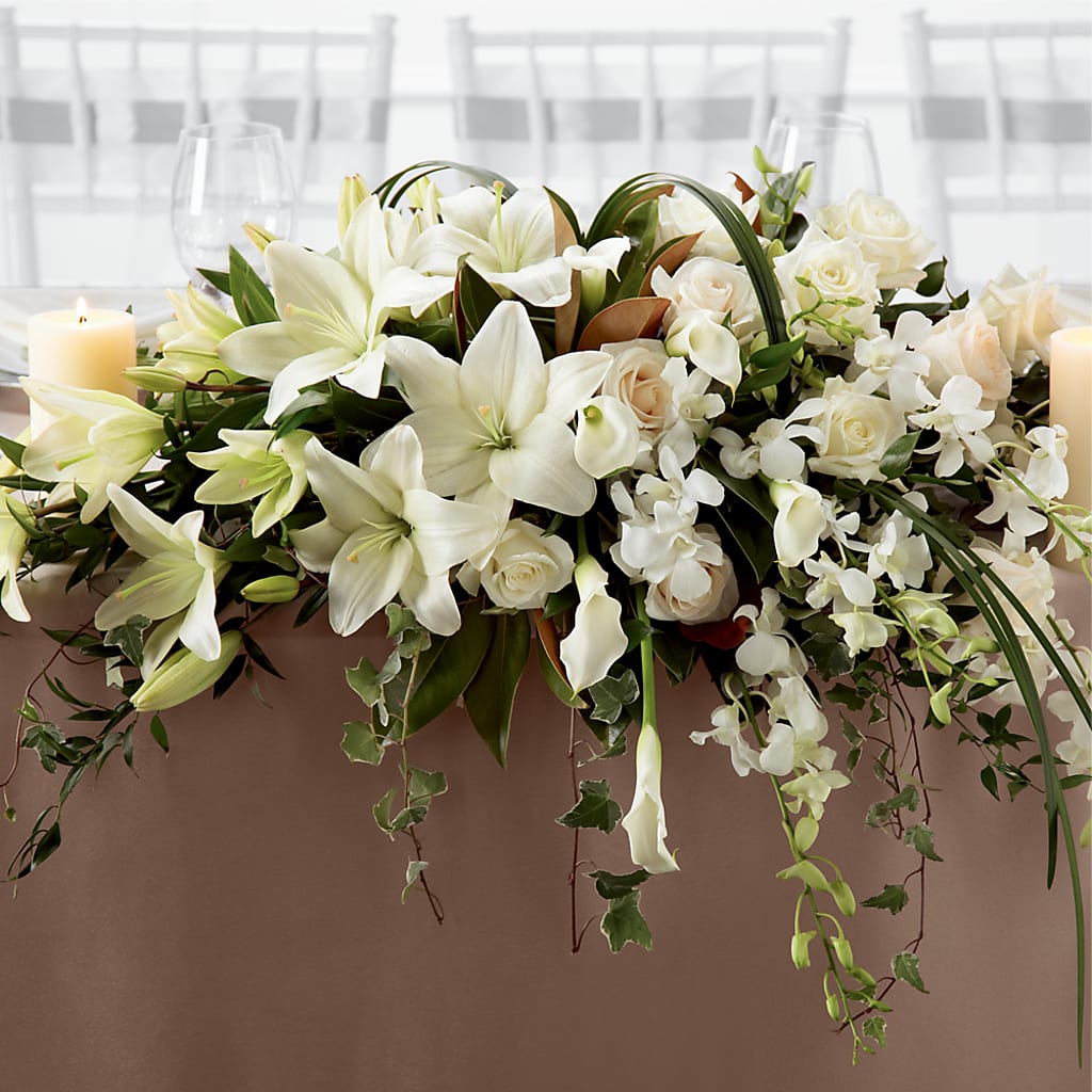 White Linen Arrangement – Luxe Arrangements, Agawam MA