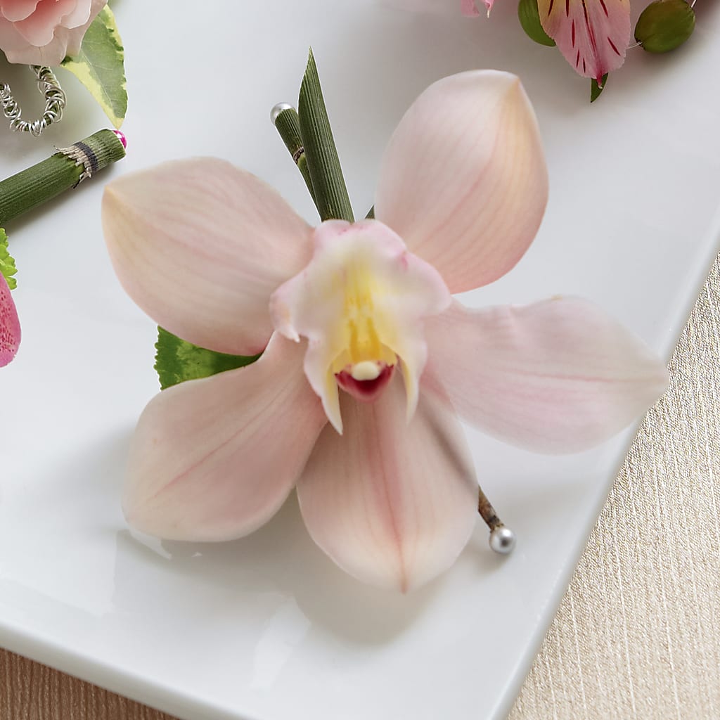 Pink Cymbidium Boutonniere – Luxe Arrangements, Agawam MA