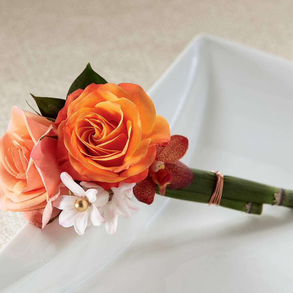 Sunset Dream Boutonniere – Luxe Arrangements, Agawam MA