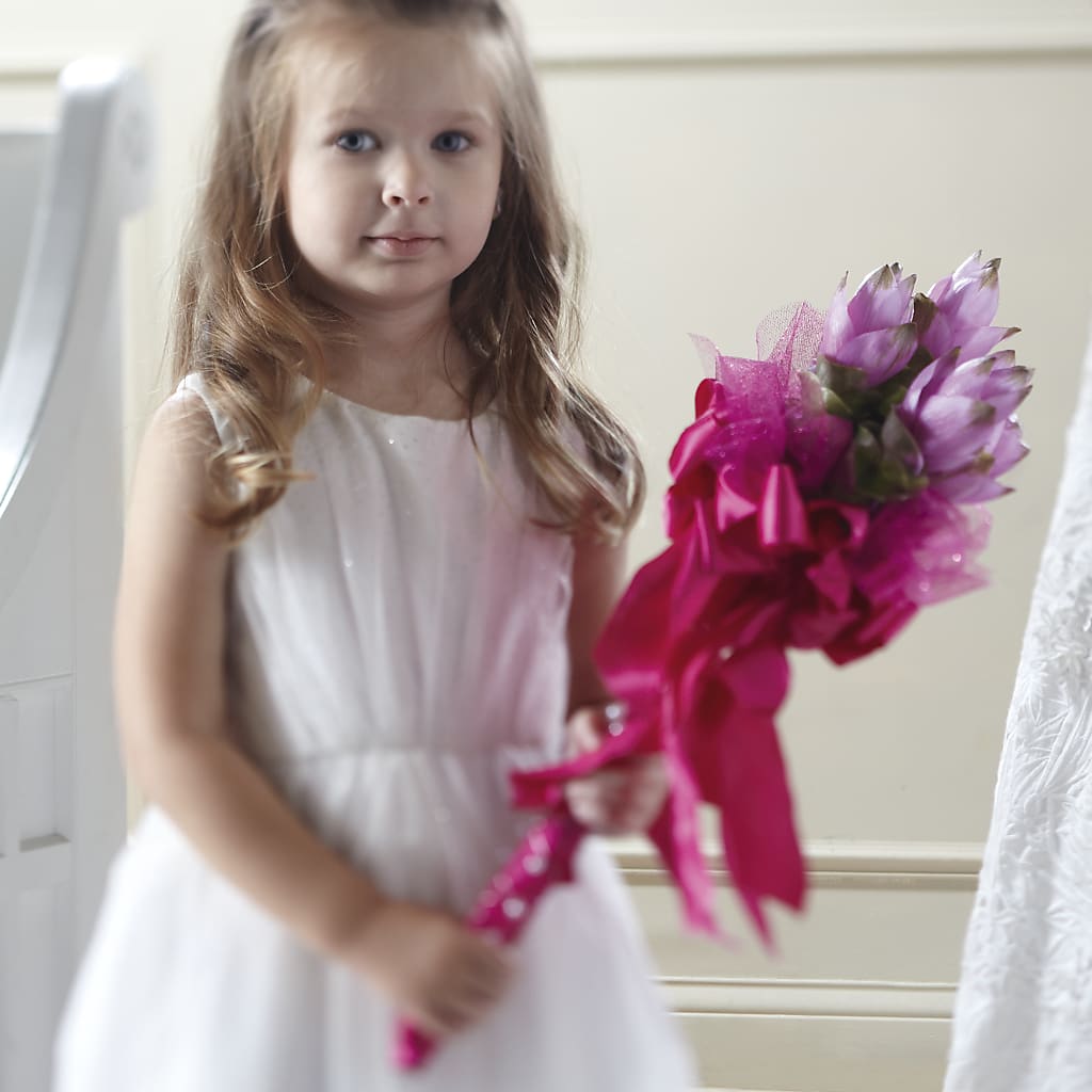 Sparkle Pink Flower Girl Bouquet – Luxe Arrangements, Agawam MA
