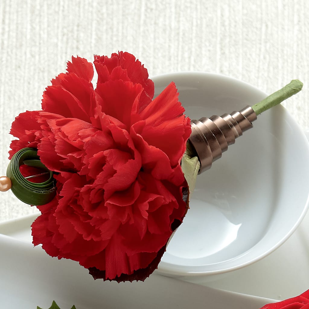 Red Carnation Boutonniere – Luxe Arrangements, Agawam MA