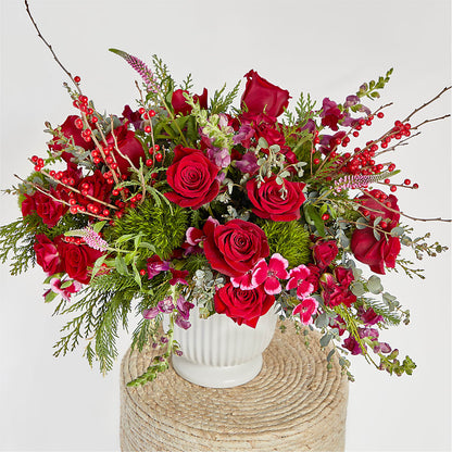 Big Red Bow Bouquet –  Luxe Arrangements, Agawam MA