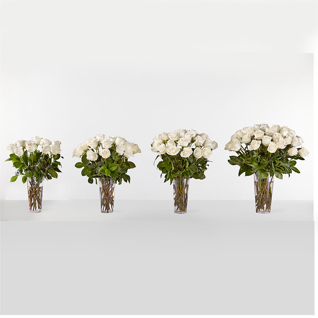 Long Stem White Rose Bouquet –  Luxe Arrangements, Agawam MA