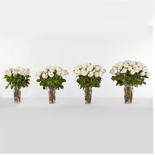 Long Stem White Rose Bouquet –  Luxe Arrangements, Agawam MA