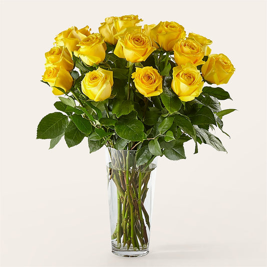 Long Stem Yellow Rose Bouquet –  Luxe Arrangements, Agawam MA