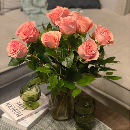 Long Stem Pink Rose Bouquet –  Luxe Arrangements, Agawam MA