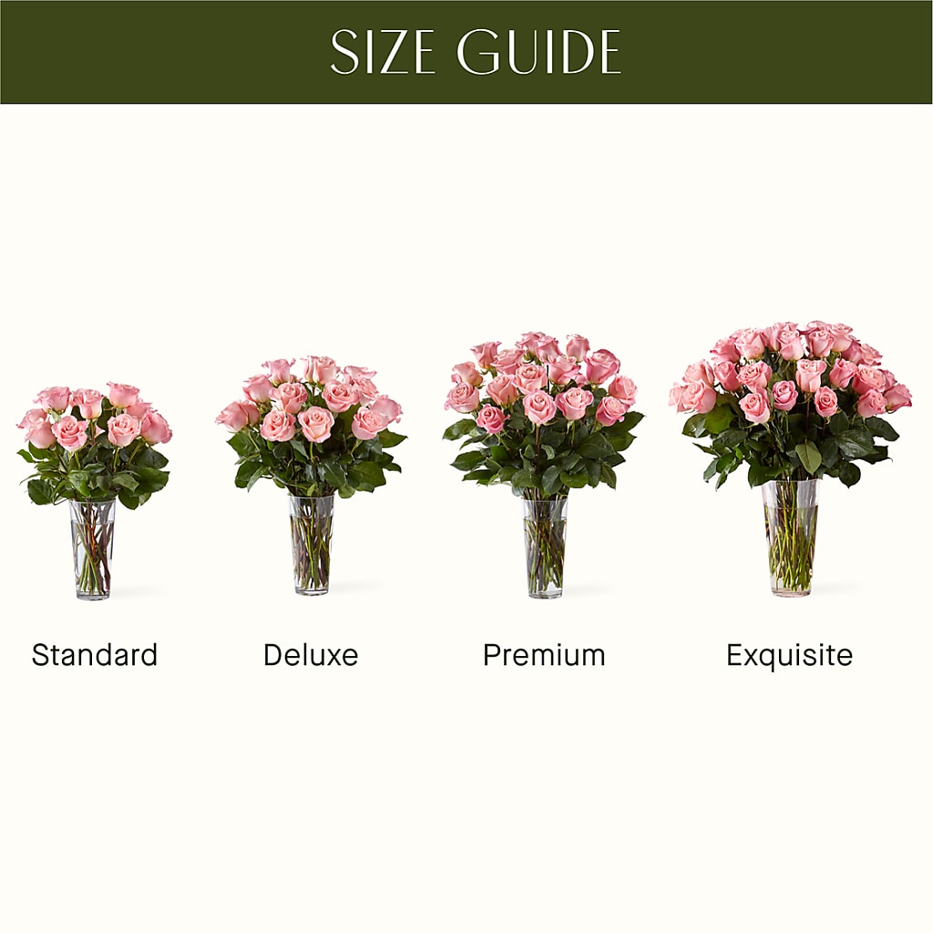 Long Stem Pink Rose Bouquet –  Luxe Arrangements, Agawam MA