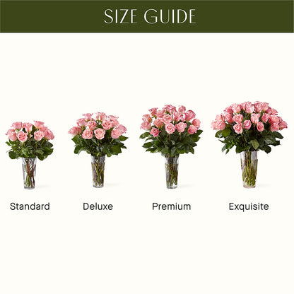Long Stem Pink Rose Bouquet –  Luxe Arrangements, Agawam MA