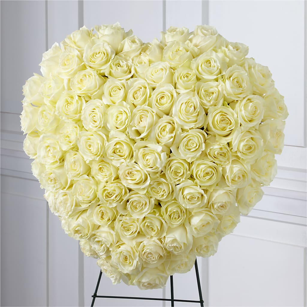 Elegant Remembrance Standing Heart –  Luxe Arrangements, Agawam MA