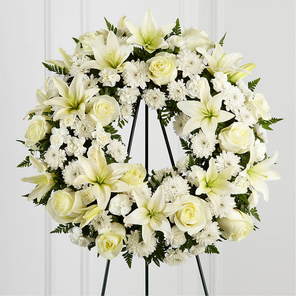 Treasured Tribute Wreath –  Luxe Arrangements, Agawam MA