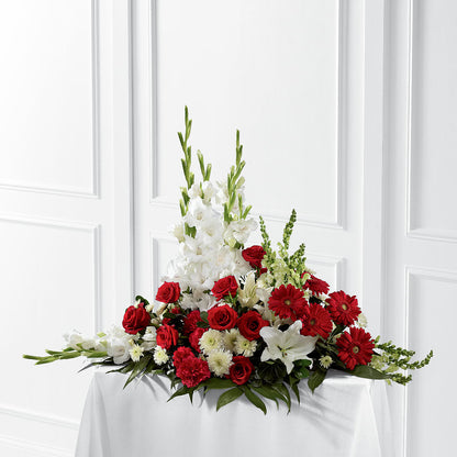 Crimson & White Arrangement –  Luxe Arrangements, Agawam MA