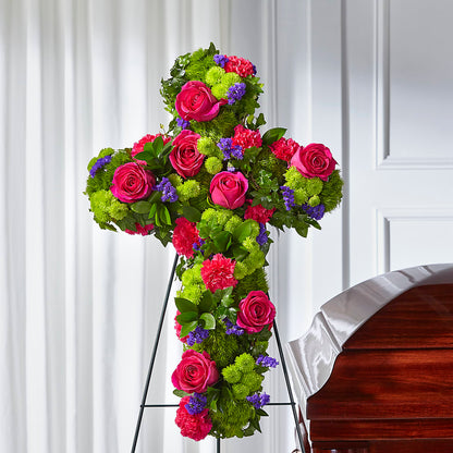 Tribute Rose Floral Cross –  Luxe Arrangements, Agawam MA