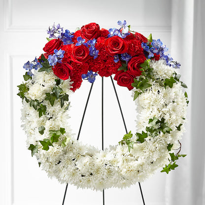 Patriotic Passion Wreath –  Luxe Arrangements, Agawam MA