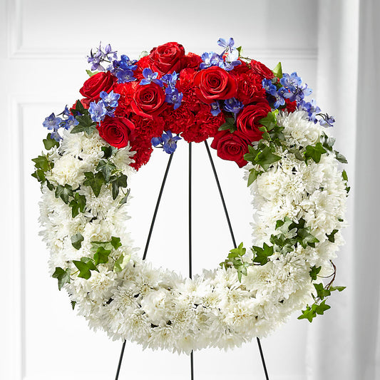 Patriotic Passion Wreath –  Luxe Arrangements, Agawam MA
