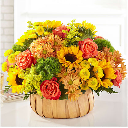 Harvest Sunflower Basket –  Luxe Arrangements, Agawam MA