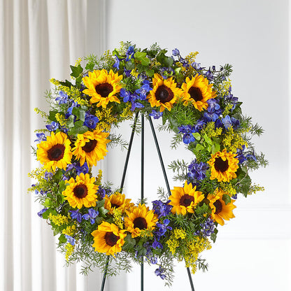 Bright Rays Wreath –  Luxe Arrangements, Agawam MA