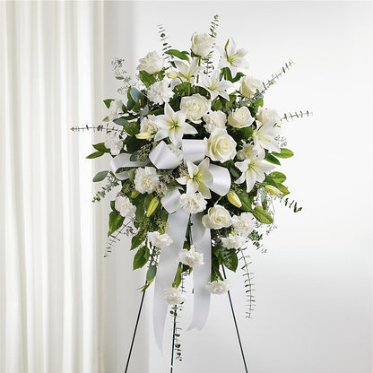 With Care Standing Spray –  Luxe Arrangements, Agawam MA
