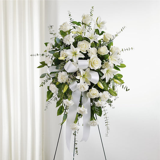 With Care Standing Spray –  Luxe Arrangements, Agawam MA