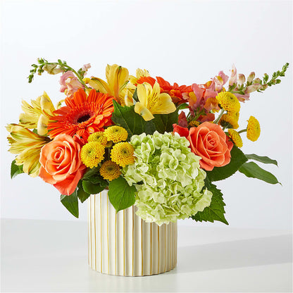 Autumn Sunshine Bouquet with Ivory Vase –  Luxe Arrangements, Agawam MA