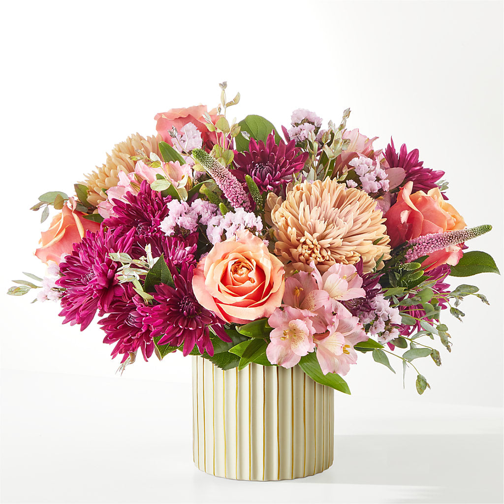 Berry Cobbler Bouquet with Ivory Vase –  Luxe Arrangements, Agawam MA