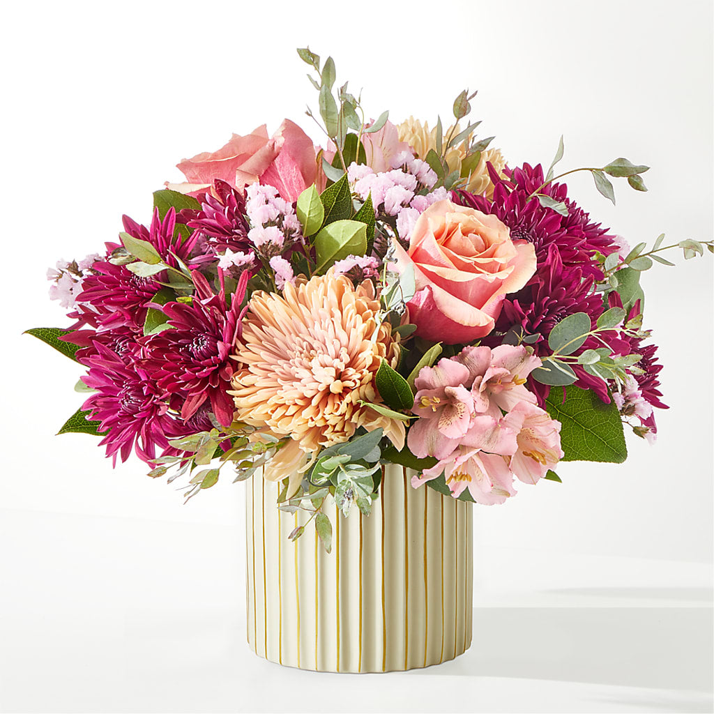 Berry Cobbler Bouquet with Ivory Vase –  Luxe Arrangements, Agawam MA