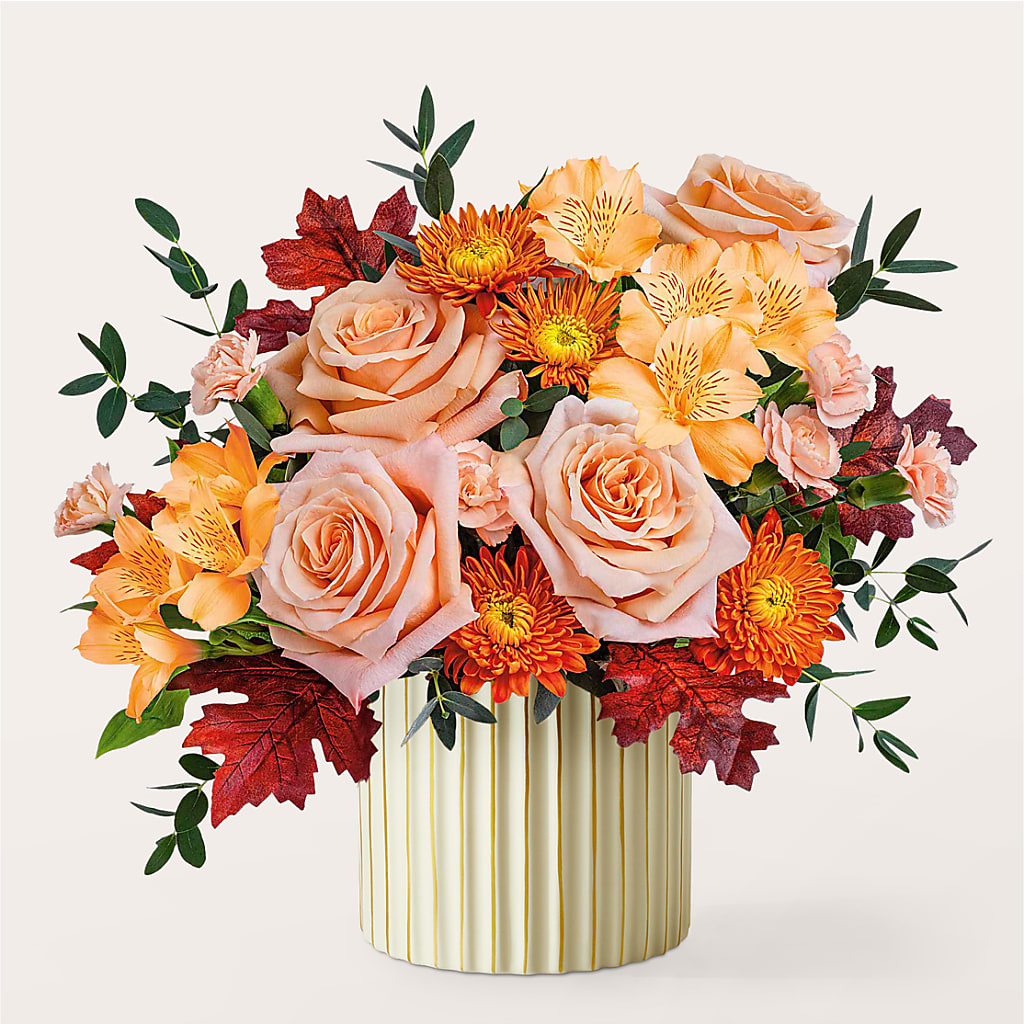 Spiced Latte Bouquet with Ivory Vase –  Luxe Arrangements, Agawam MA