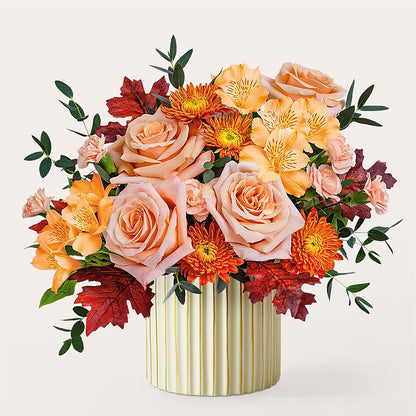 Spiced Latte Bouquet with Ivory Vase –  Luxe Arrangements, Agawam MA