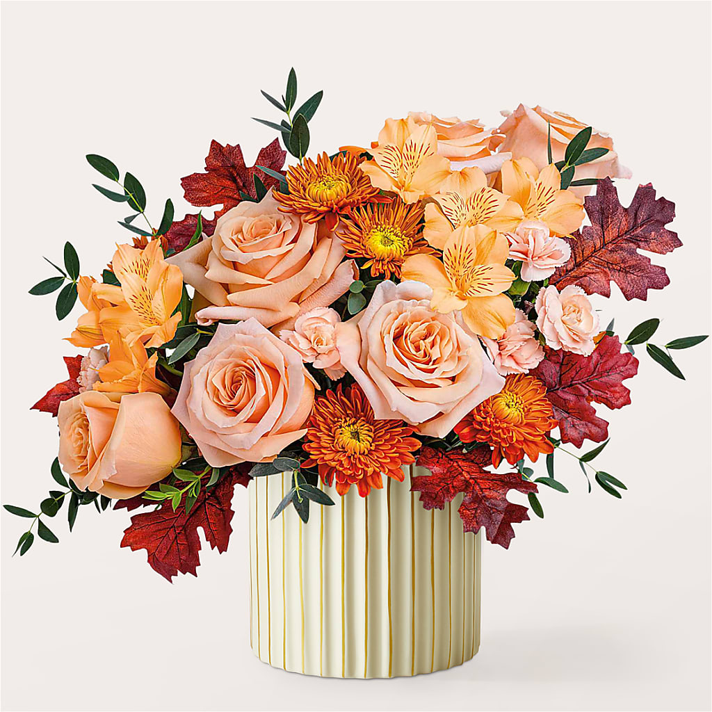 Spiced Latte Bouquet with Ivory Vase –  Luxe Arrangements, Agawam MA