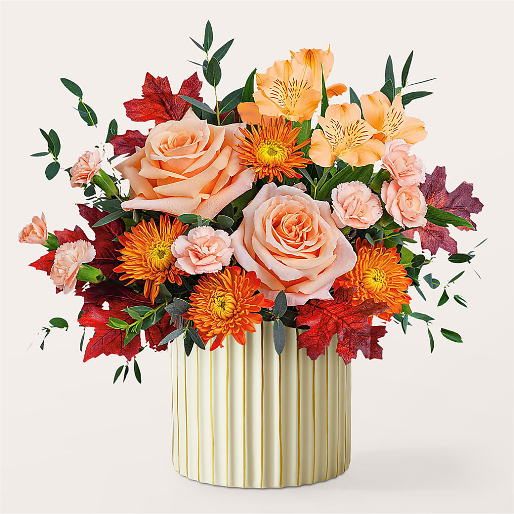 Spiced Latte Bouquet with Ivory Vase –  Luxe Arrangements, Agawam MA