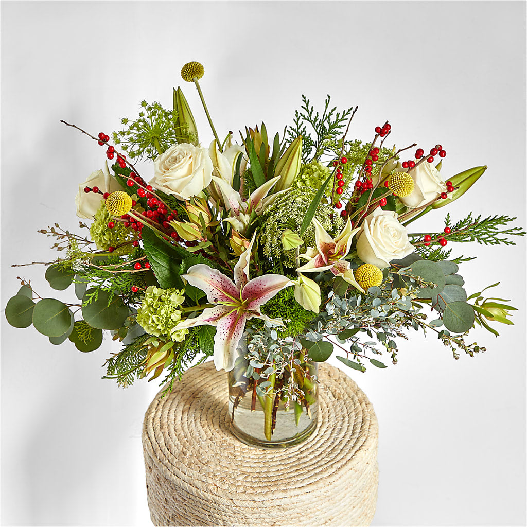 Berry & Bright Bouquet –  Luxe Arrangements, Agawam MA