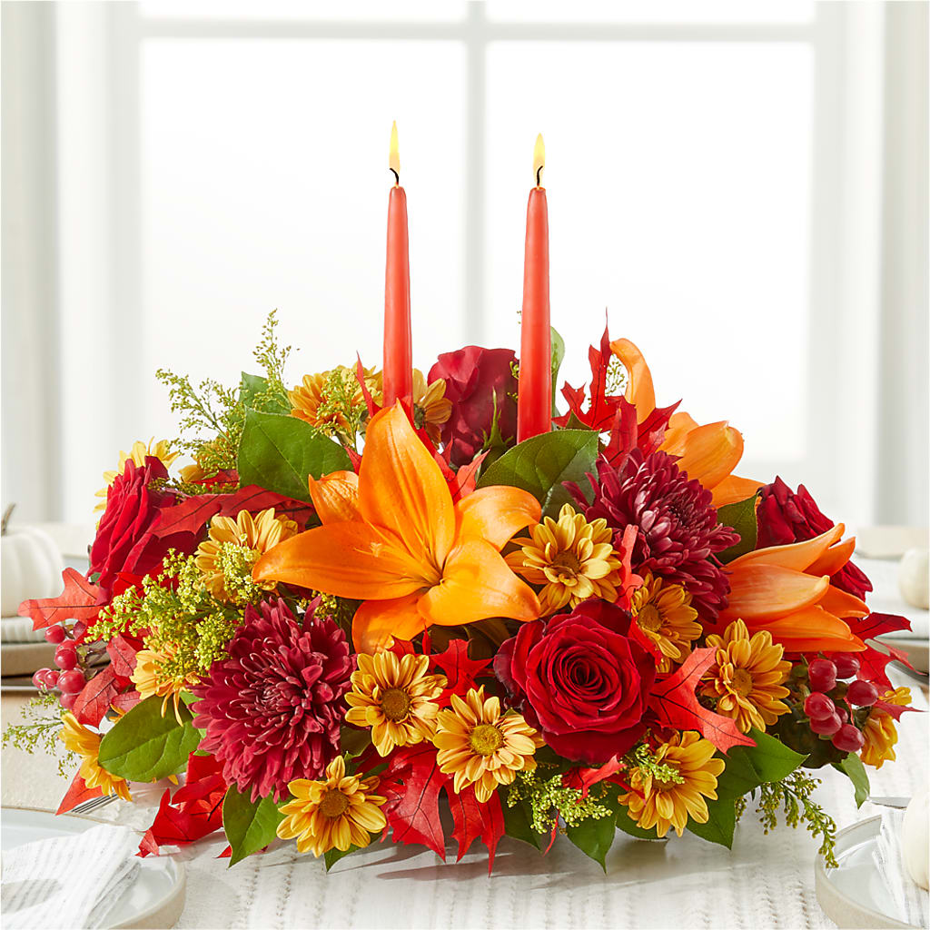 Autumn's Embrace Centerpiece –  Luxe Arrangements, Agawam MA