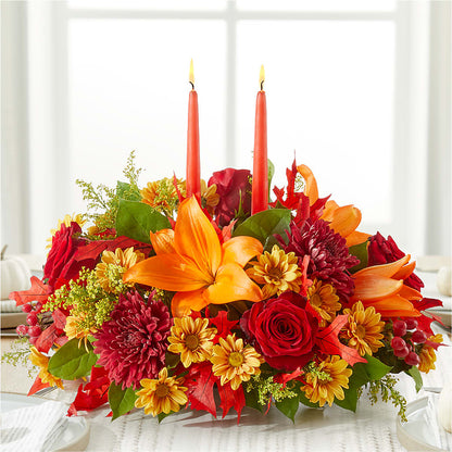 Autumn's Embrace Centerpiece –  Luxe Arrangements, Agawam MA