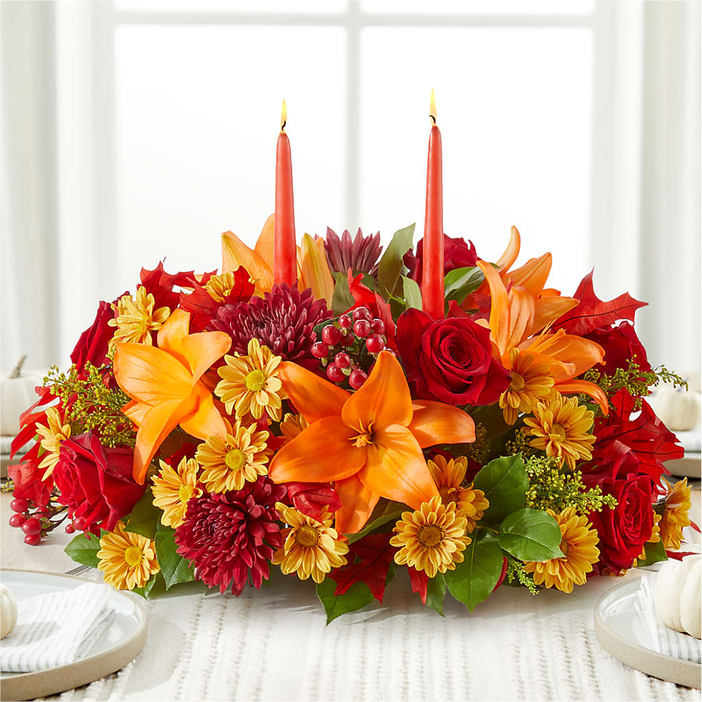 Autumn's Embrace Centerpiece –  Luxe Arrangements, Agawam MA